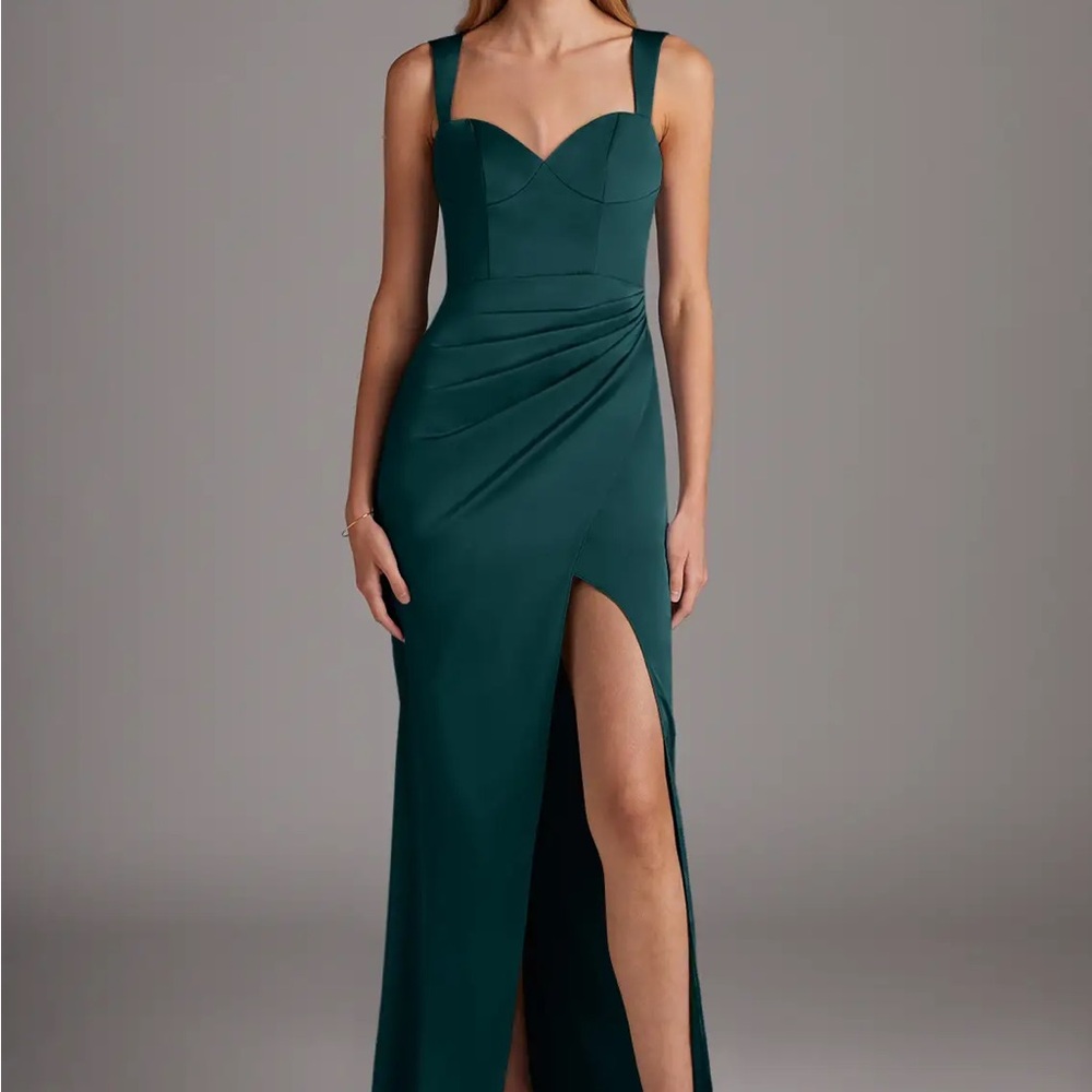 Azazie Mila Green Evening Gown